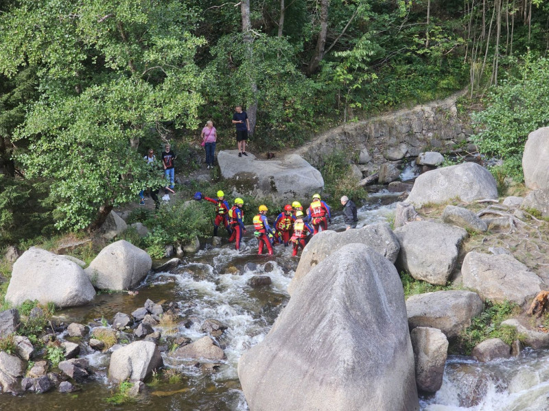 Strömungsretterkette zur Evakuierung durch die Oker (ca. WW2)